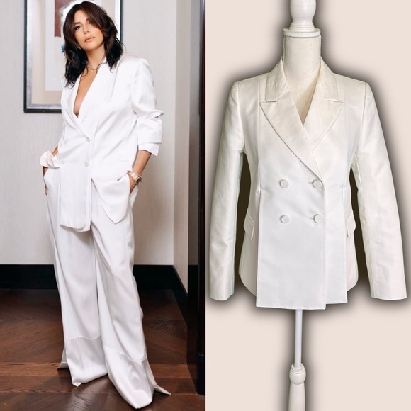 Ports 1961 Ivory Paneled Double-Breasted Blazer French Size 40 = US Size 8 - Picture 1 of 16